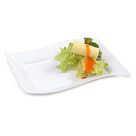 Fineline Settings White Rectangle Dessert Plate 1405-WH